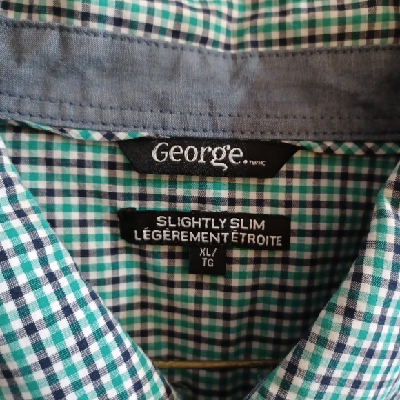 Green and Blue George Dress Shirt XL - Picture 2 of 6
